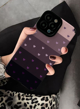 适用华为荣耀90手机壳新款60 50 70se 60pro女生80 30pro 200 青春100 30s个性创意保护套软硅胶拼接紫色爱心