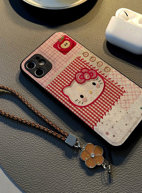 适用oppofind x8 x7 x6 x5 pro/x9/Find X8 Pro手机壳硅胶创意皮纹全包防摔保护套女挂绳新款红色格子猫咪