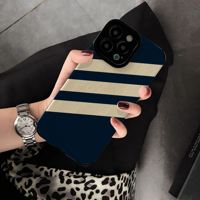 适用oppo reno11 pro手机壳7 6新款reno10 4se reno9 8pro 7se 5G版个性创意保护套硅胶壳软壳女拼接蓝白斜纹