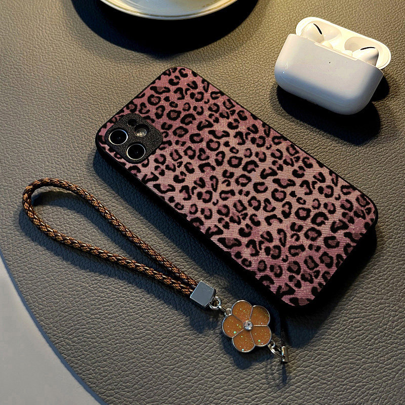 适用华为nova 13 12 pro/nova9se8/7/6手机壳nova11女10硅胶14创意皮革纹防摔软保护套挂绳新款渲染粉色豹纹