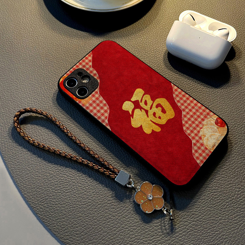 适用oppofind x8 x7 x6 x5 pro/x9/Find X8 Pro手机壳硅胶创意皮纹全包防摔保护套女挂绳新款新年金福格子