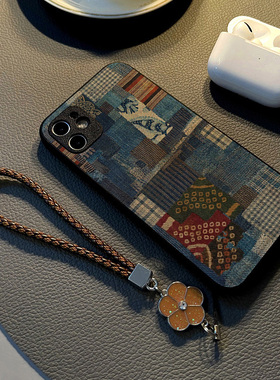 适用opporeno13 12pro 10/7se/6pro/9 5/14手机壳reno15硅胶8创意个性皮纹防摔保护套挂绳潮新款拼接牛仔花纹