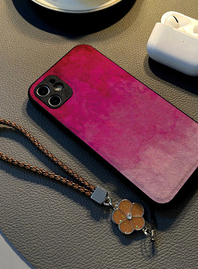 适用oppofind x8 x7 x6 x5 pro/x9/Find X8 Pro手机壳硅胶创意皮纹全包防摔保护套女挂绳新款玫红渐变渲染