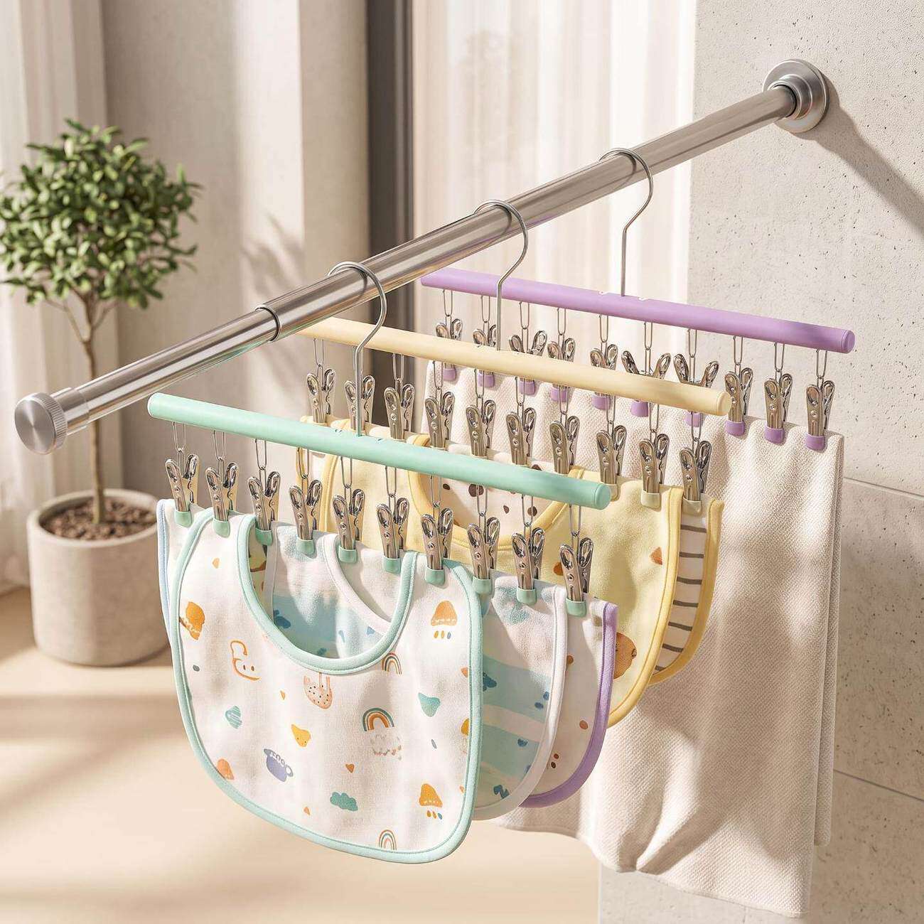 袜子晾衣架家用多功能婴儿袜夹学生宿舍阳台防风内衣裤衣裤夹晾晒
