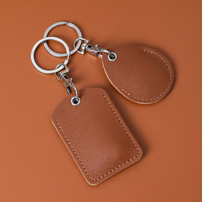 门禁卡套水滴形真皮小长方形门卡