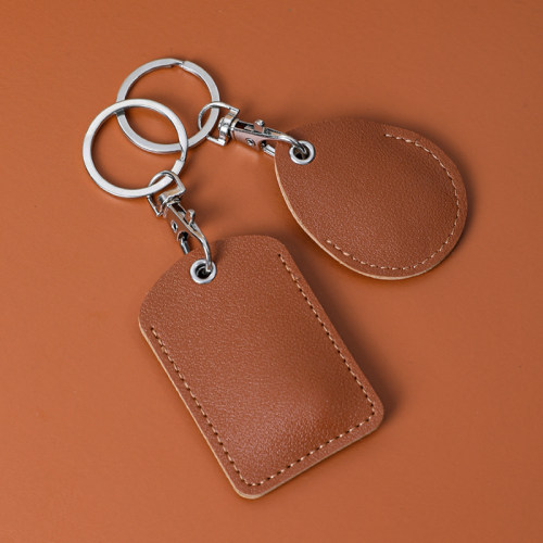 门禁卡套水滴形真皮小长方形门卡