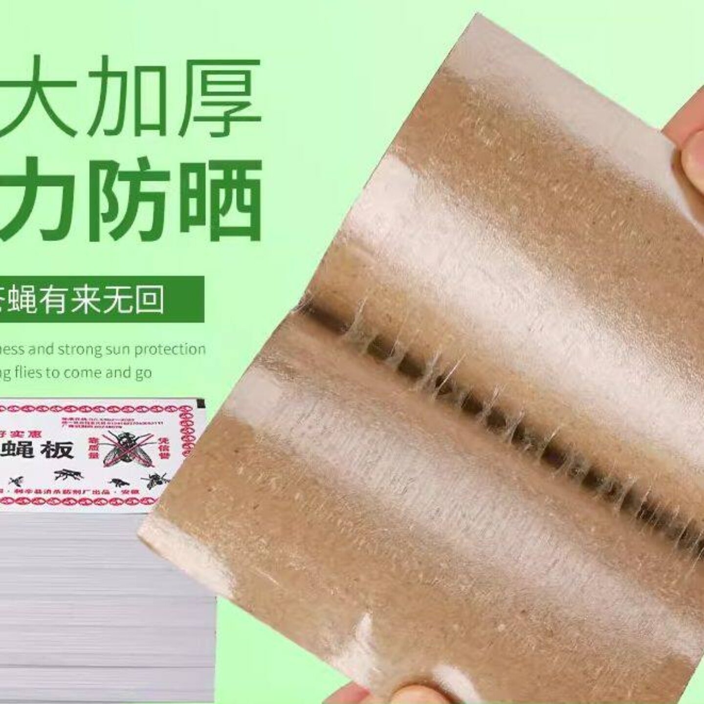 猫咪牌强力粘蝇贴家用餐厅捕捉苍蝇纸高效无毒环保灭蝇板物理型