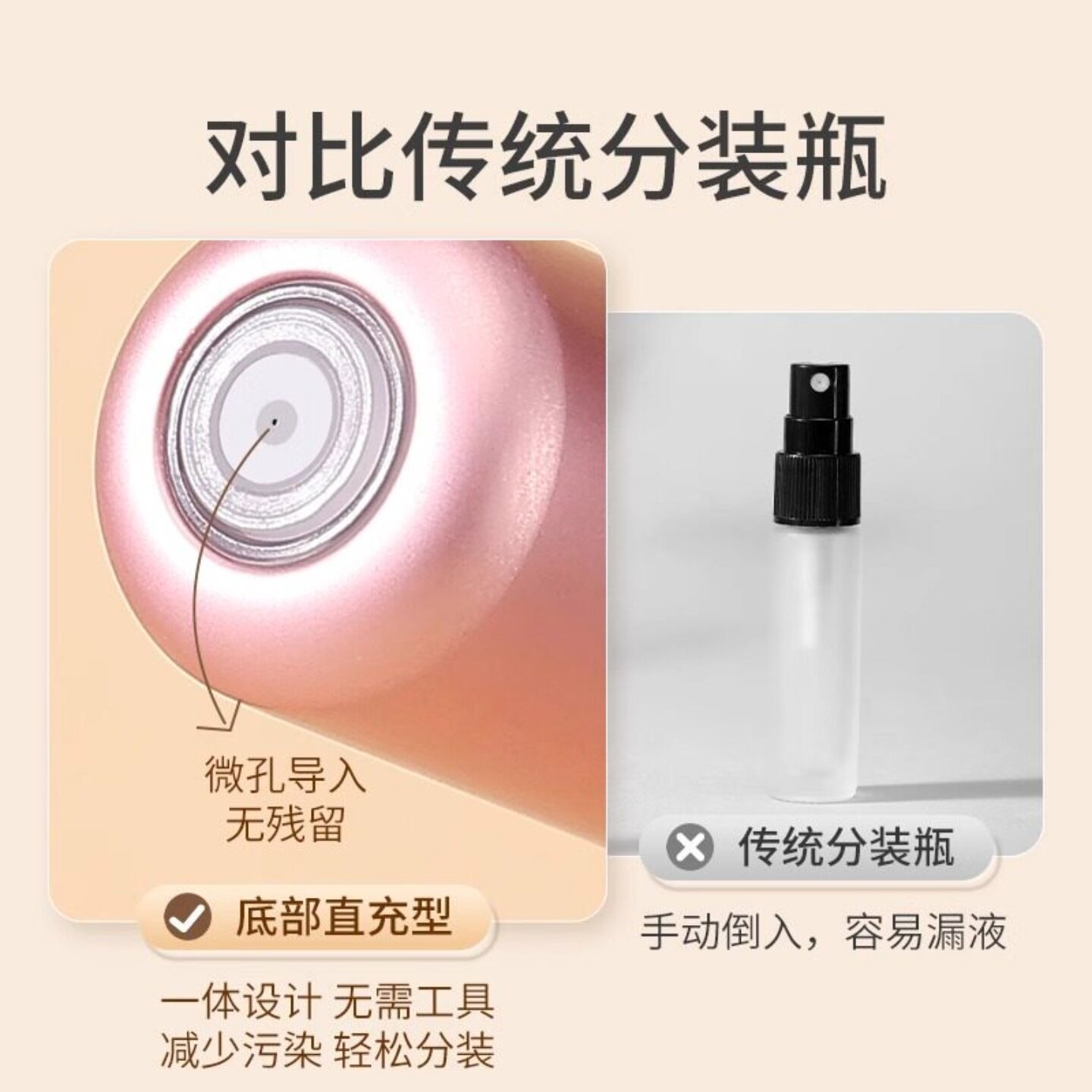 香水分装瓶底部直充高档便携吸取器喷雾细雾小样真空空瓶实用礼品