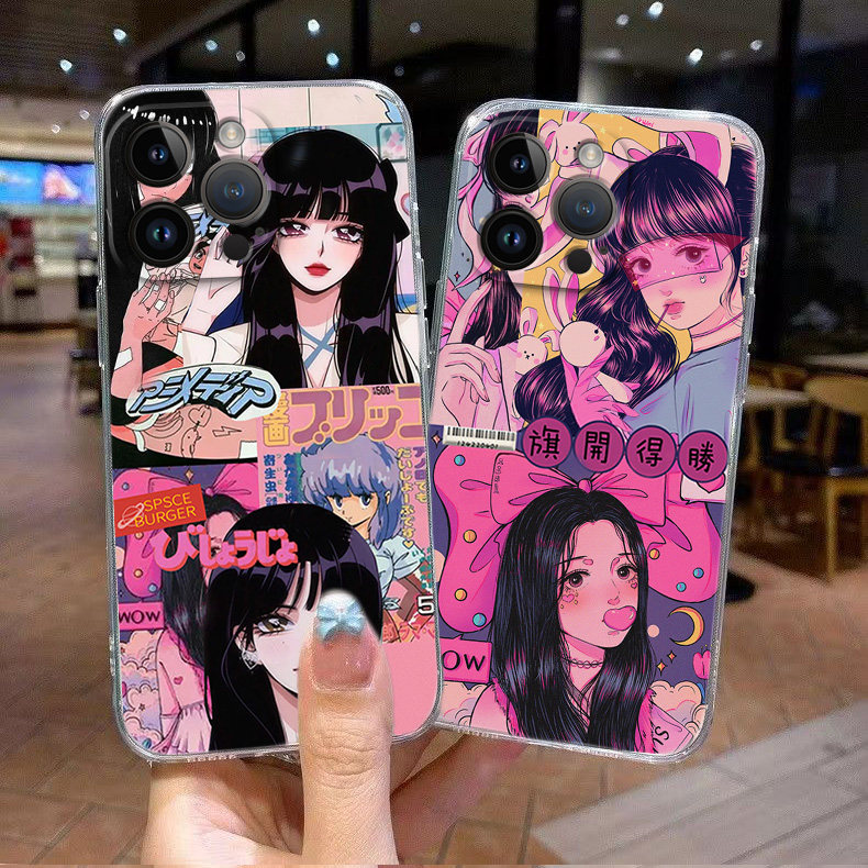 个性旗开得胜女孩适用于小米16 15 14pro手机壳IM11 10新款红米k80 k70 k60ultra透明note14 13 12韩风保护套