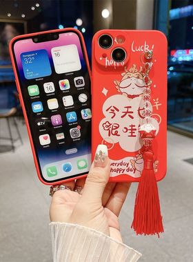 适用于vivox23手机壳龙年新款卡通s17本命年s17pro红色y355g中国风y78女斜挎背带y78+全包y78m防摔x70保护套