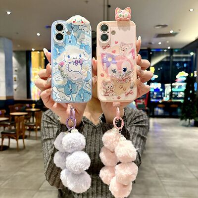 适用于荣耀畅玩70plus手机壳女新款畅玩60 60m 50m迪士尼贝儿畅玩40 40s 40c全包畅玩30 20 9a玉桂狗毛绒手珠