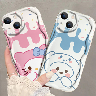 超萌HelloKitty适用苹果15promax奶油壳i15新款14p女13pro可爱12玉桂狗12promax全包se3防摔6 6s 5 7 8手机壳