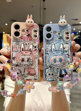 适用于小米17手机壳女新款17pro卡通玩耍拉布布mi15 14 13带手链13lite全包miui12小清新12s防摔11lite保护套