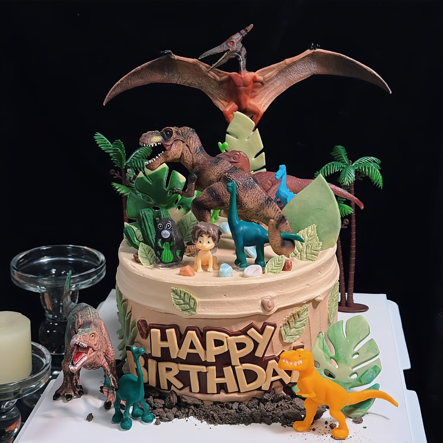 恐龙乐园蛋糕装饰摆件霸王龙腕龙翼龙椰树儿童生日甜品台装扮插牌,节庆用品/礼品,蛋糕/烘焙装饰用品,淘宝优惠券,粉丝福利购,淘宝优惠卷
