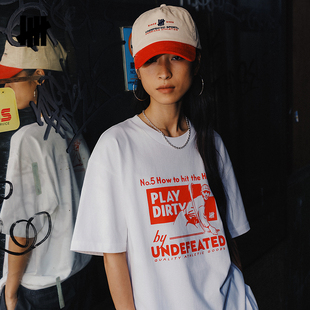 潮流休閑美式 UNDEFEATED五條杠官方夏季 新品 男女同款 T恤 圖案短袖