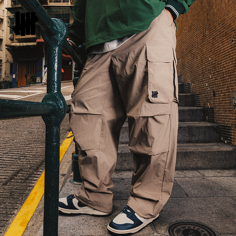 五条杠潮酷街头户外口袋梭织长裤