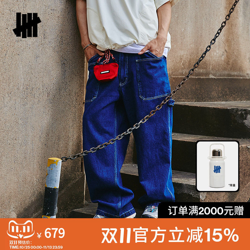 UNDEFEATED五条杠官方春季新品时尚潮流复古水洗多口袋工装长裤