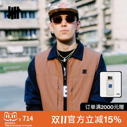 无领户外马甲五条杠无袖