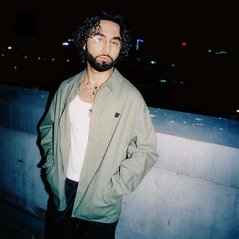 五条杠时尚汉麻长袖衬衫