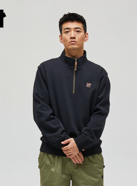 UNDEFEATED五条杠官方春季新品时尚美式潮流休闲logo 半拉链卫衣