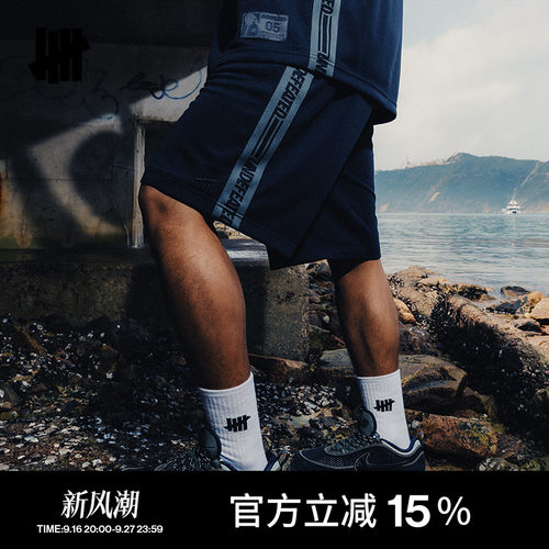 UNDEFEATED五条杠官方夏季美式时尚潮流休闲宽松针织短裤