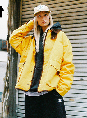 UNDEFEATED五条杠官方冬季新品时尚葫芦绗棉底特律工装棉服外套