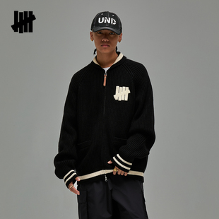 UNDEFEATED五条杠官方秋季新品元宝针翻领运动设计元素开衫