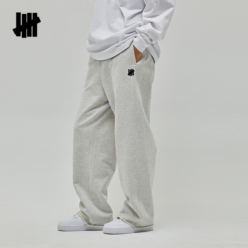 UNDEFEATED五条杠官方春季新品毛圈内里直筒剪边设计卫裤