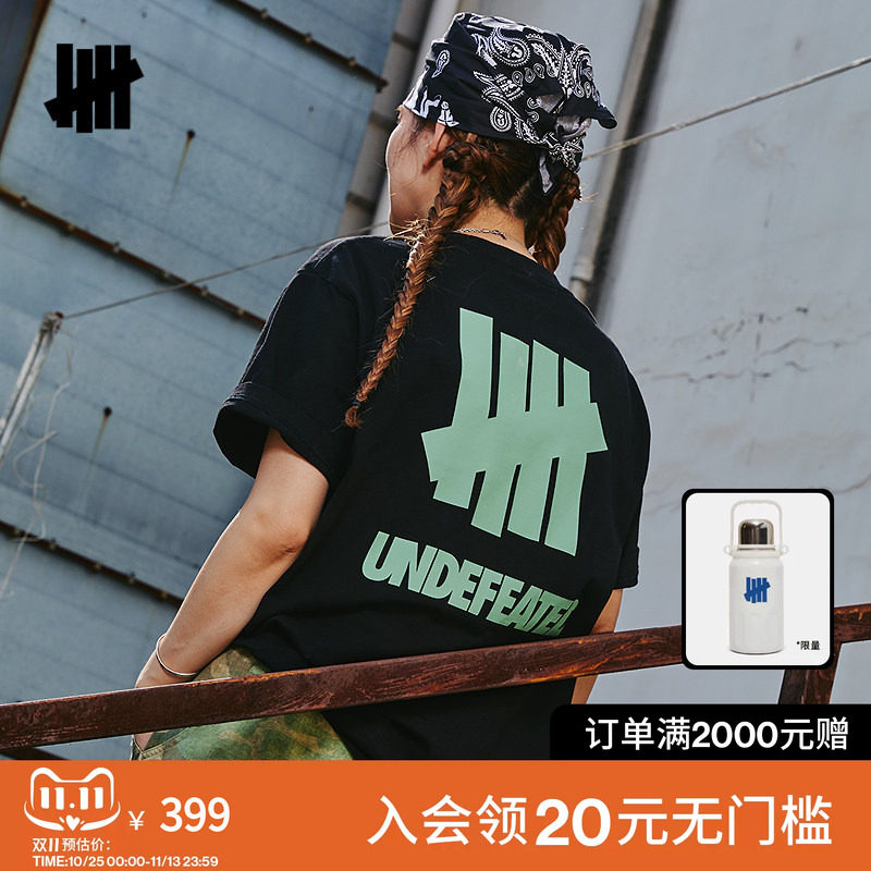 UNDEFEATED五条杠官方潮流美式ICON印花圆筒短袖T恤情侣款26新品