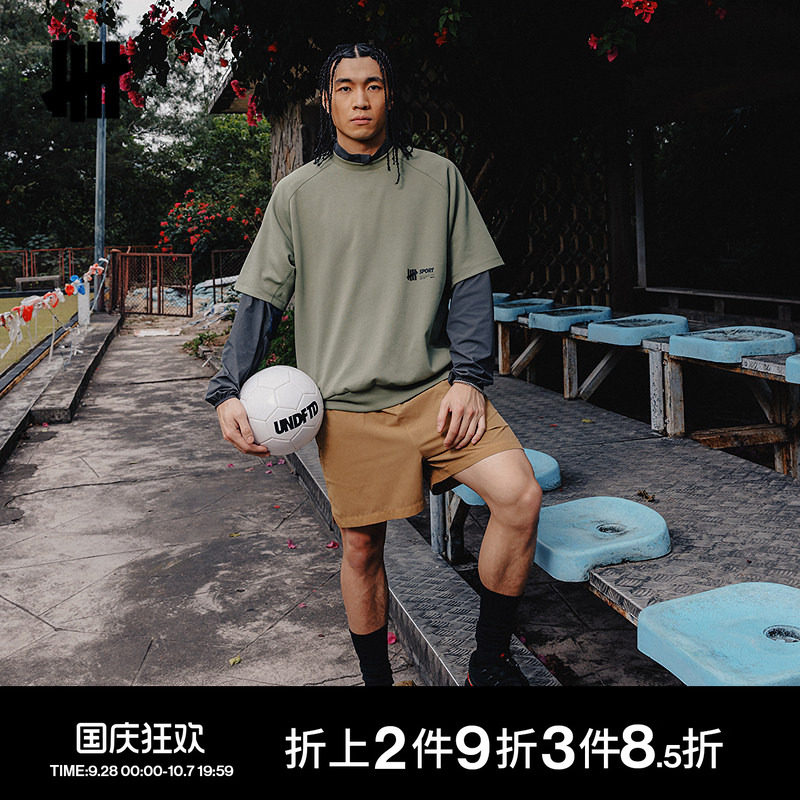 UNDEFEATED五条杠官方夏季新品水洗梭织运动短裤图片