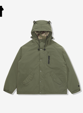 UNDEFEATED五条杠官方秋季新品潮流军事风时尚迷彩短款连帽羽绒服