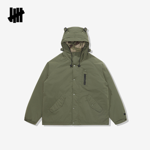 UNDEFEATED五条杠官方秋季新品潮流军事风时尚迷彩短款连帽羽绒服