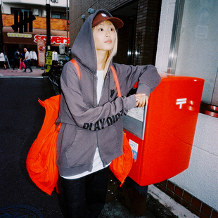 UNDEFEATED五条杠官方冬季新品美式重磅LOGO设计水洗连帽卫衣