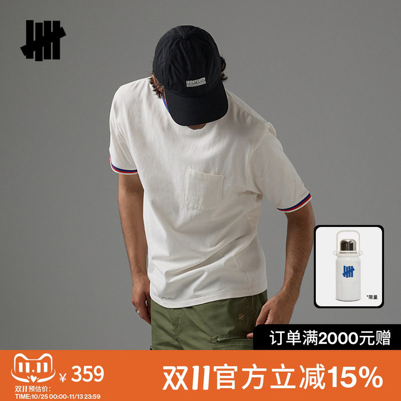 UNDEFEATED五条杠官方夏季新品时尚潮流运动休闲口袋款短袖T恤