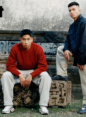 UNDEFEATED五条杠官方冬季新品CNY蛇年限定蛇纹肌理设计圆领毛衣