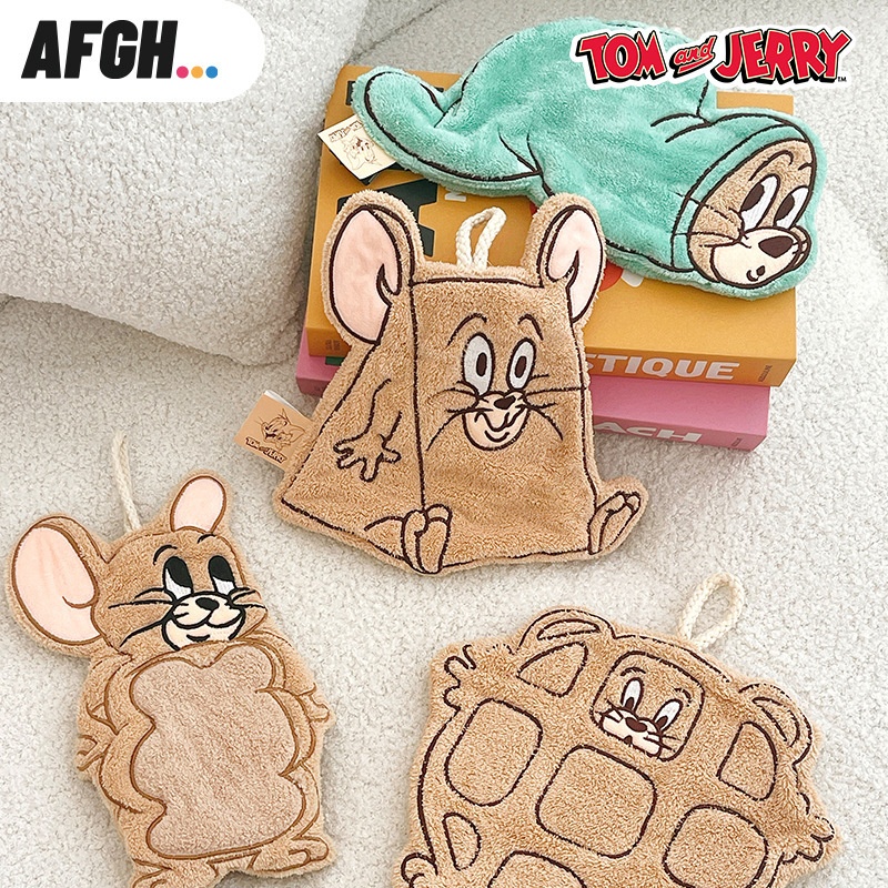 AFGH正版猫和老鼠TOM JERRY擦手巾手帕挂式吸水卡通可爱厨房浴室