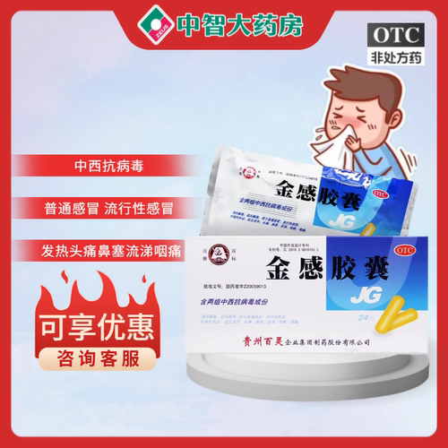 【百灵鸟】金感胶囊0.45g*24粒/盒清热解毒疏风解表