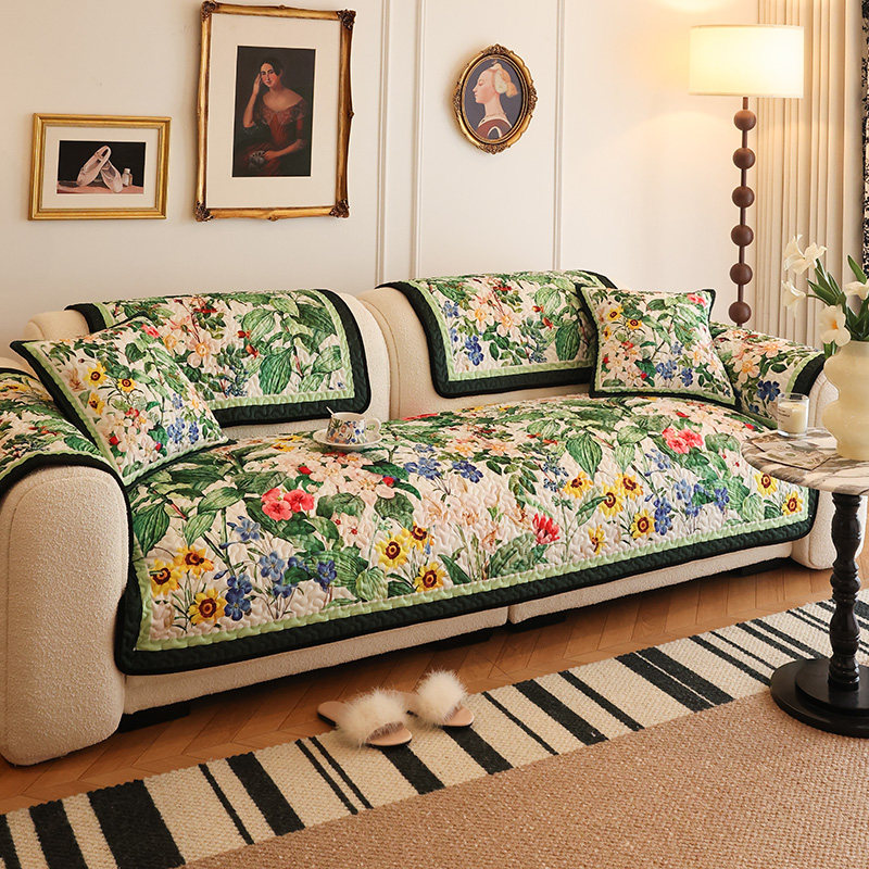 枕西湖美式田园轻奢沙发垫新款棉绒四季通用防滑客厅加厚坐垫套罩,居家布艺,沙发垫,淘宝优惠券,粉丝福利购,淘宝优惠卷