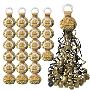 黑金色手抛彩带蜘蛛丝拉花彩条生日婚礼2026元旦跨年助兴气氛道具