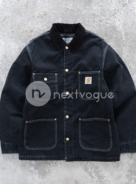 【NextVogue】carhartt wip og chore 牛仔水洗做旧四袋棉衣23aw
