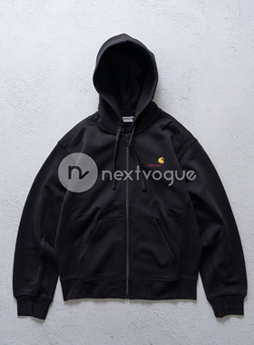 【NextVogue】carhartt wip american script 连帽拉链加绒卫衣