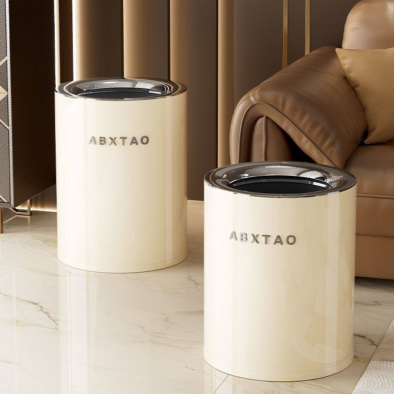 高颜值无盖金属垃圾桶