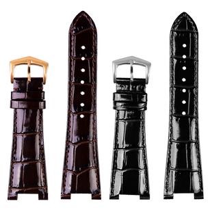 适用PP百达翡丽真皮手表带5711 5712G 5726A鹦鹉螺凹口表链男25mm