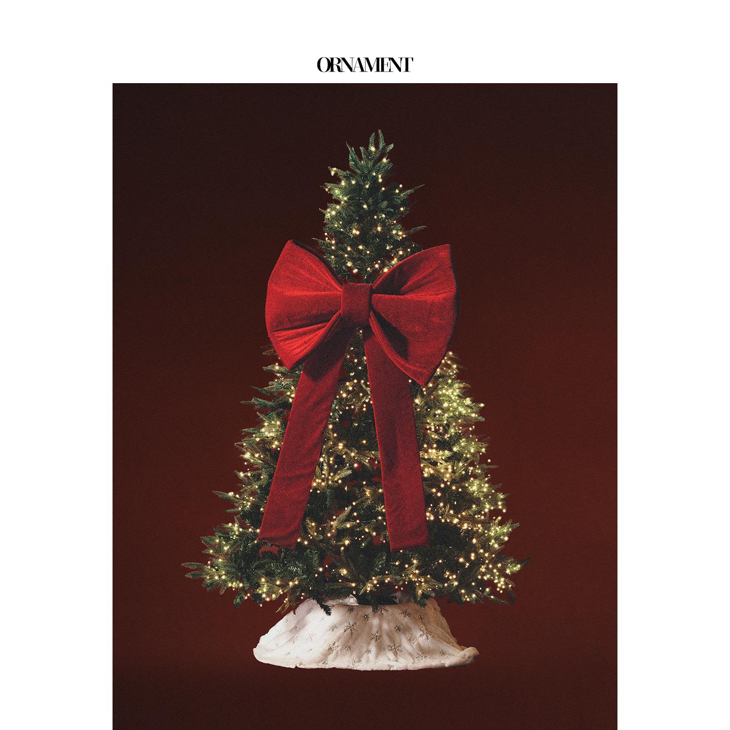 2025新款圣诞树红色蝴蝶结挂件饰耶诞氛围感门口店铺场景布置道具