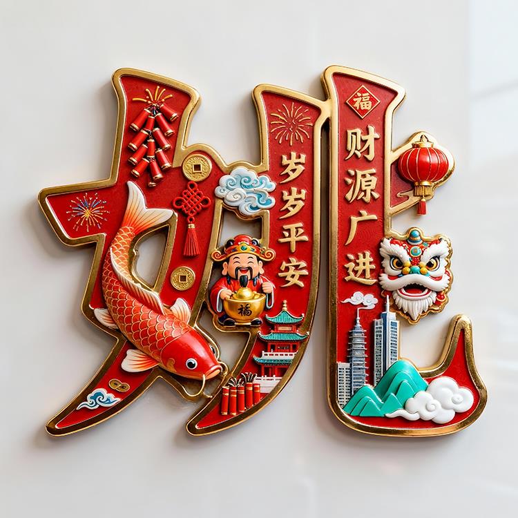 【姚】百家姓金属磁吸浮雕冰箱贴旅游景点纪念文创伴手礼装饰门贴