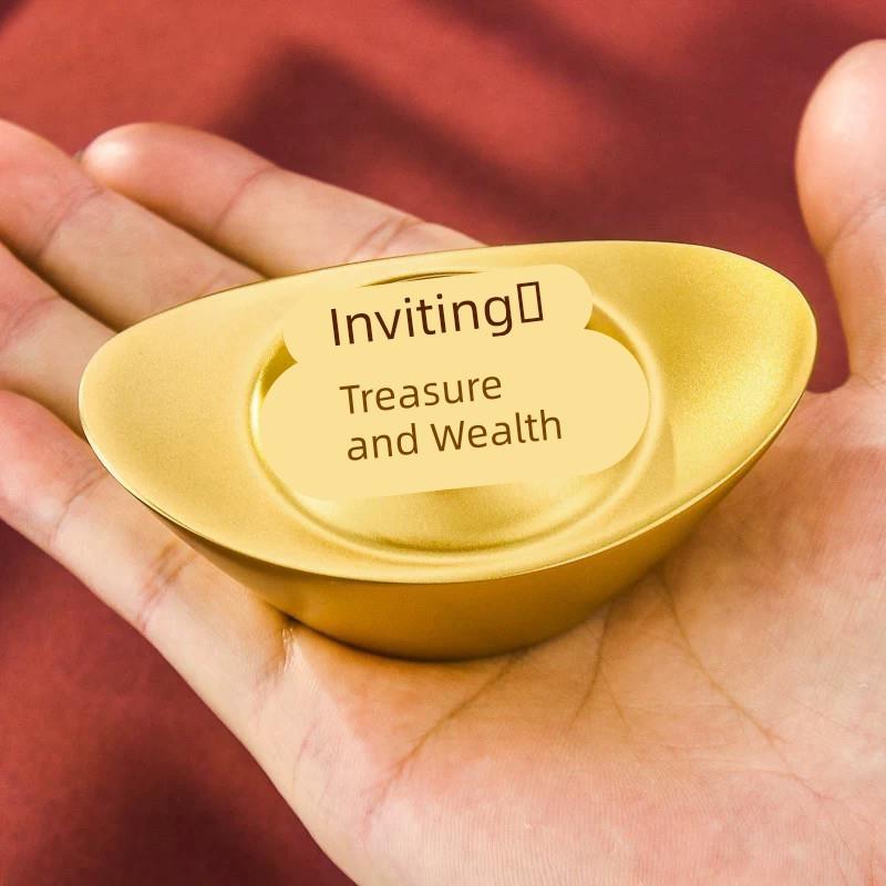 实心彷真元宝摆件实心金条假金砖金块彷金样品道具镇尺家居装饰