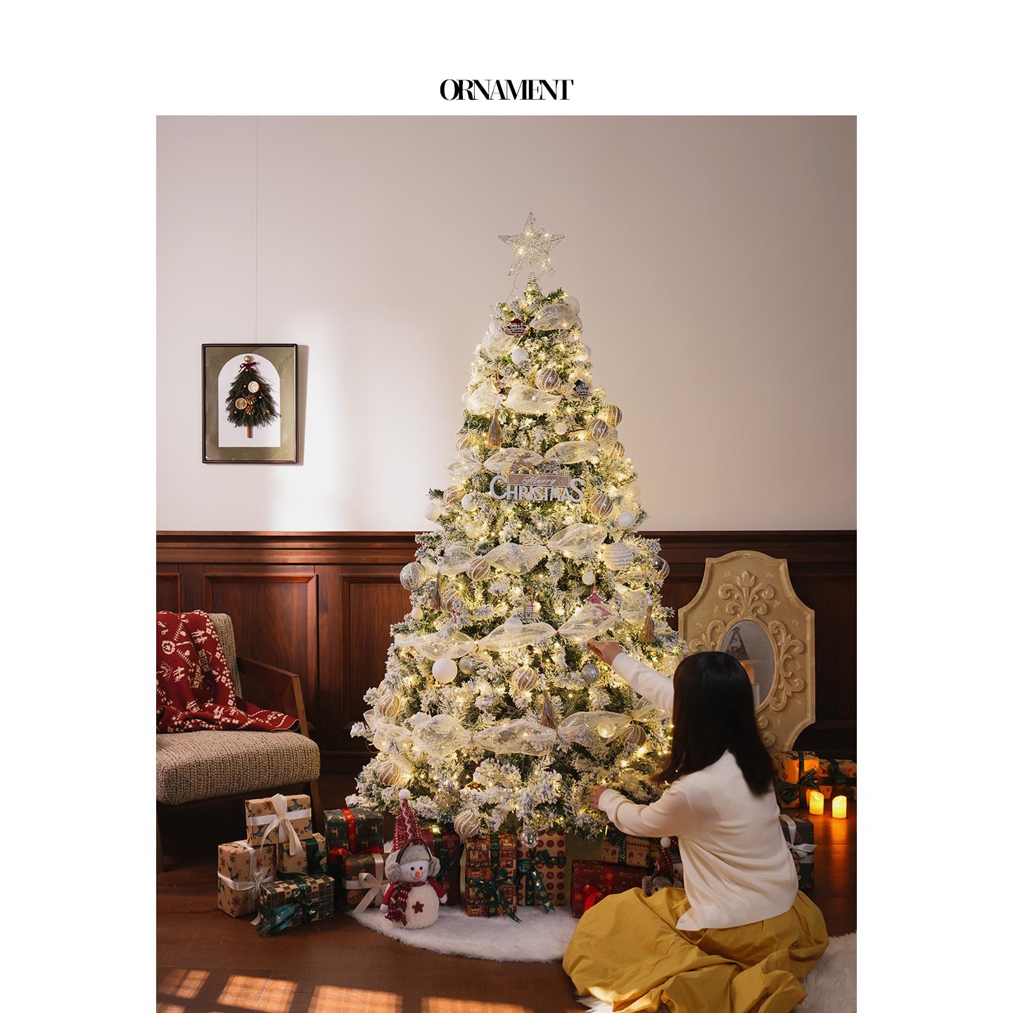 2025新款圣诞树客厅高级感耶诞树大型圣诞节家用白色神诞装饰品