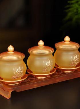 台湾六力佛供佛杯、纯铜观音供养杯、佛前净水杯、莲花杯、贡品杯