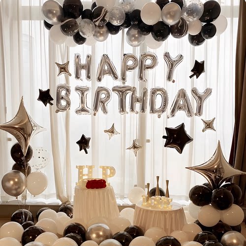 生日快乐场景布置背景墙派对气球