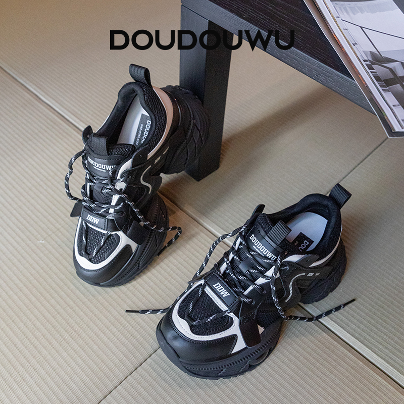 豆豆屋厚底老爹鞋女增高女单鞋